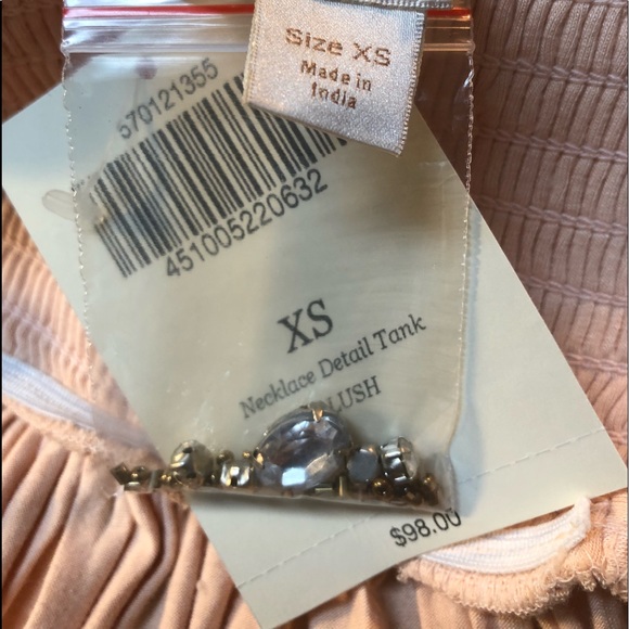 NWT Boston Proper Top Embellished Blush Peach - Picture 4 of 8